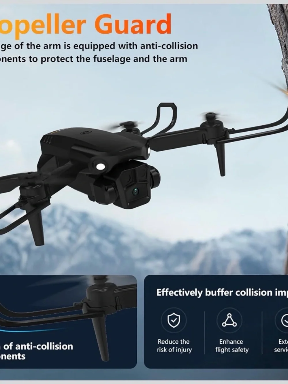 New Compact Black Drone with 1080P HD Camera and Smart Controller TD12pro LED sc